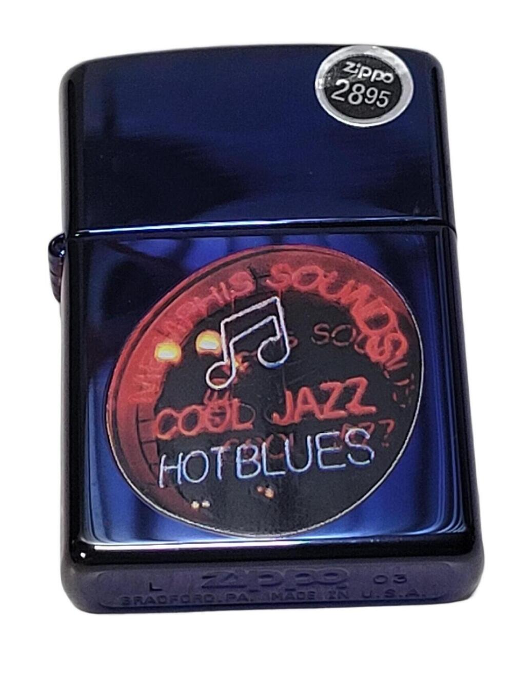 ZIPPO 2003 MEMPHIS SOUNDS JAZZIN’ BLUES BLUE SAPPHIRE LIGHTER NEW SEALED